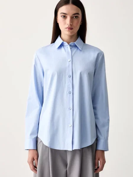 MM by Max Mara košulja za žene od pamuka MMLFIACRE plava
