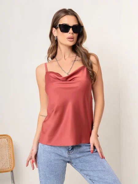 Майка ISSA Plus теракотовий шовк