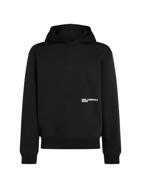 Hanorac cu glugă Karl Lagerfeld Jeans cu imagine negru