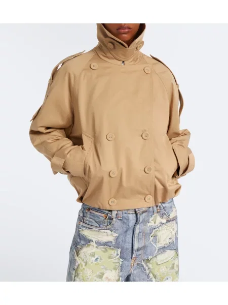 Decupat trenci Acne Studios din țesătură twill bej
