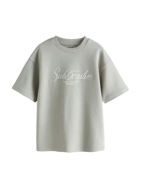 Next Tricou verde pastel alb
