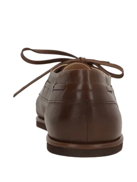Pantofi loafer Auralee cu șireturi din piele maro
