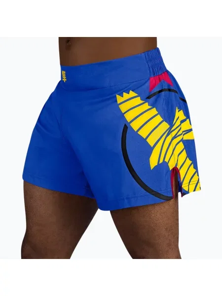 Spodenki treningowe Hayabusa Icon Kickboxing blue/yellow niebieskie