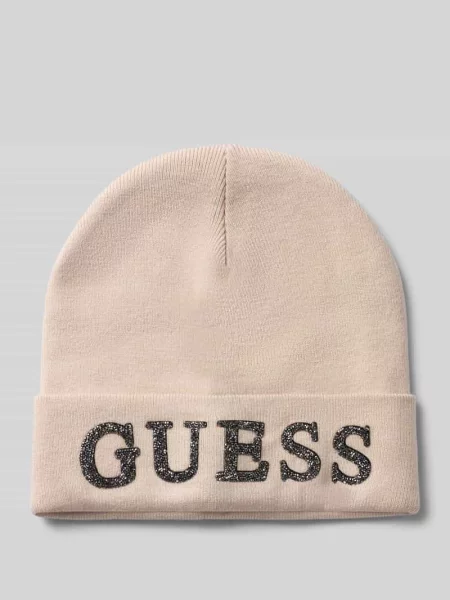 Czapka beanie z mieszanki Guess różowa