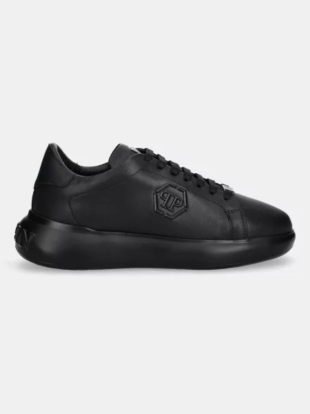 Kožené tenisky Philipp Plein Lo-Top čierna