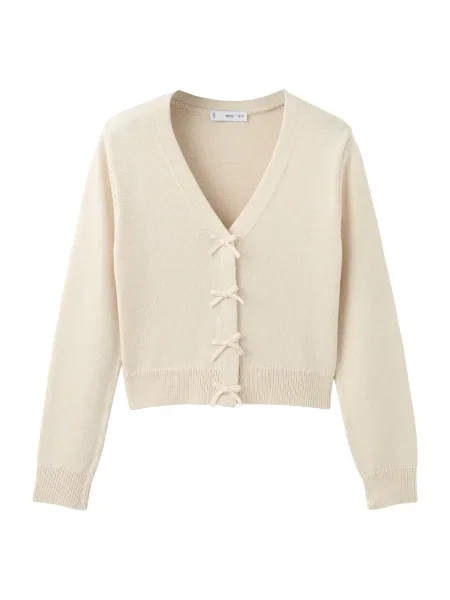 MANGO Kardigan FRIVOLI světle béžová