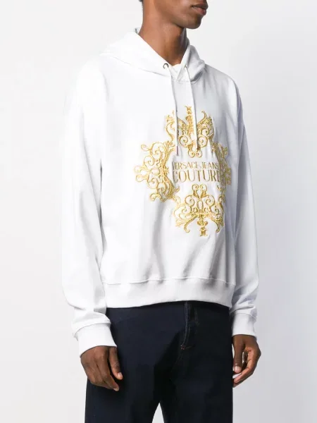 Hanorac Versace Jeans Couture cu autograf alb