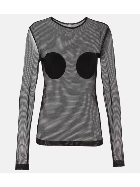 Top Norma Kamali transparente plasă negru
