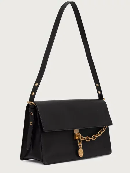 Geantă Tommy Hilfiger Crest Leather Conv Shoulder Bag negru