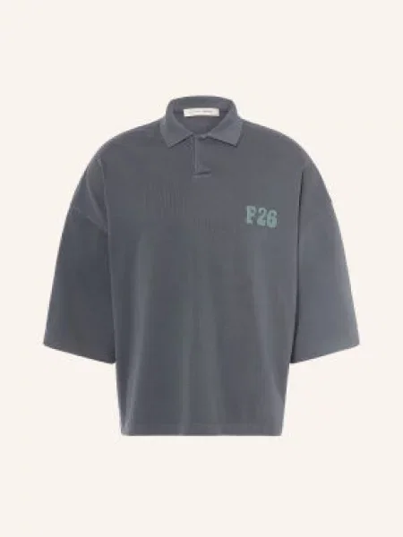 Essentials Fear Of God Žerzejová Polokošile S Rukávy tmavě šedá