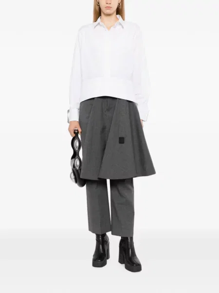 Cu centură pantaloni Sacai gri
