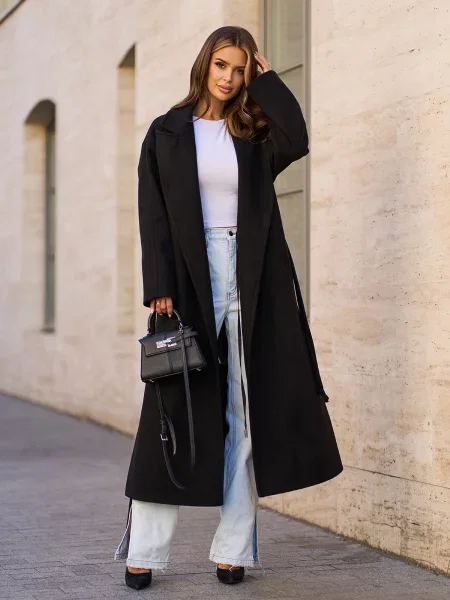 Пальто ISSA Plus кашемір чорний