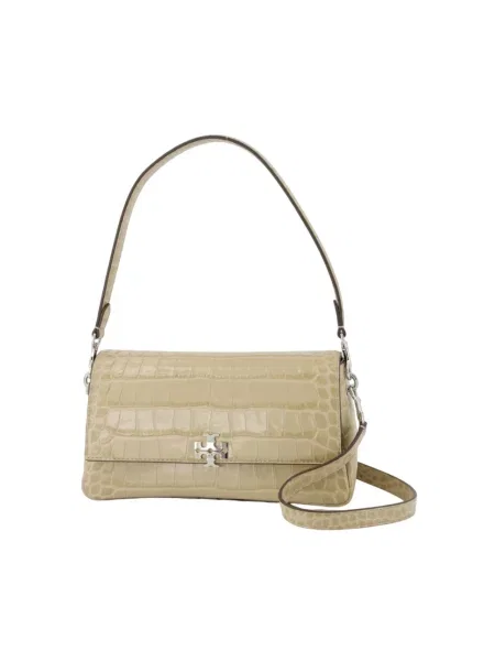 Tory Burch torebka crossbody skórzana Charlie brązowa