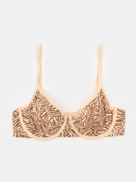 М’який бюстгальтер з кісточками з леопардовим принтом різнобарвний