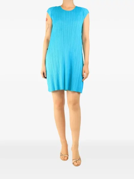 Rochie midi Pleats Please Issey Miyake fără mâneci albastru