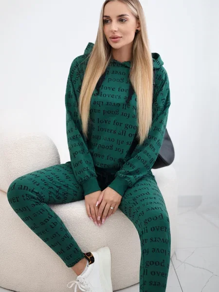 Komplet dresowy Kesi z nadrukiem zielony