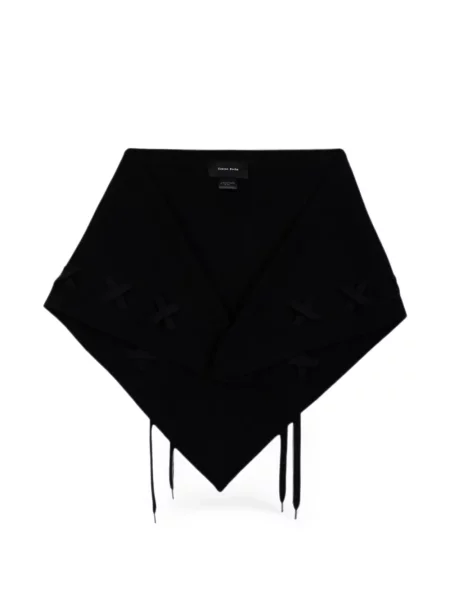 Fular Simone Rocha cu șireturi de lână negru