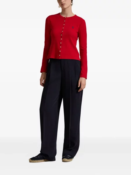 Ленена тениска Polo Ralph Lauren бродирана черно