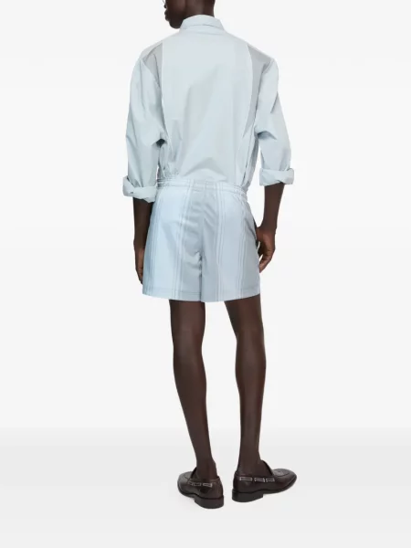 Pruhované kraťasy Acne Studios s autogramem modré