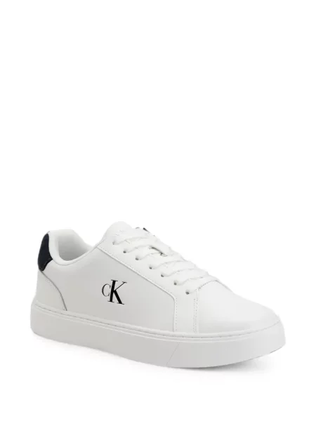 Sneakerși Calvin Klein din piele cu imagine alb