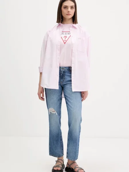 Guess Jeans blugi straight damă albastru