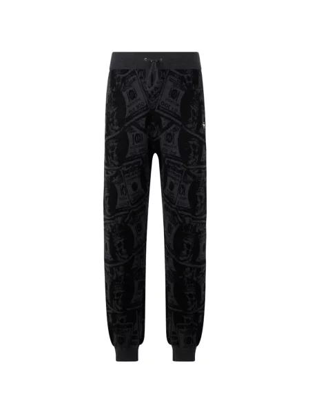 Pantaloni Philipp Plein cu imagine alergare negru