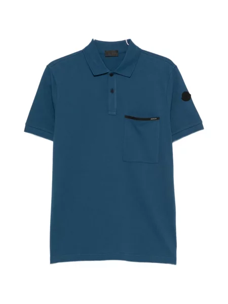 Tricou polo Moncler cu autograf albastru