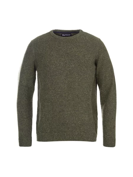 Sweter z mieszanki wełny i jedwabiu z okrągłym dekoltem model TISBURY' Barbour zielony