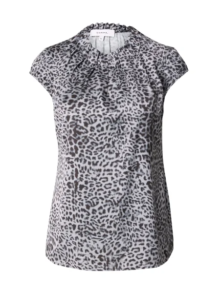 COMMA Bluză albastru porumbel / gri negru