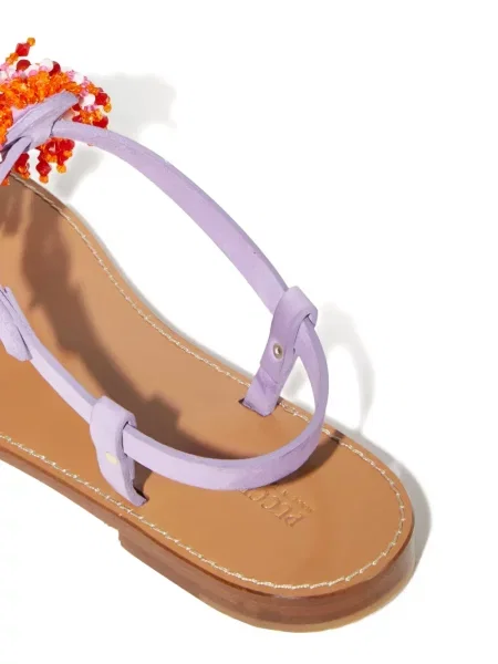 Sandale Pucci din piele cu mărgele maro