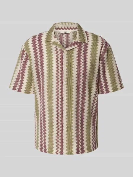 Koszula casualowa o pudełkowym kroju z ażurowym wzorem model ‘ZANDER’ Redefined Rebel