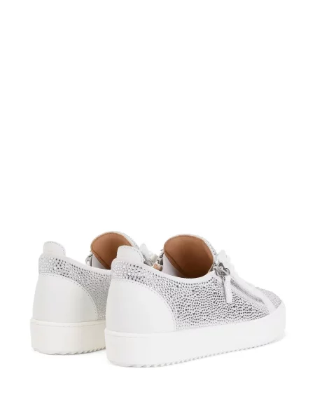 Stras sneakerși Giuseppe Zanotti alb