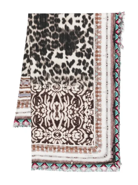 Fular Pierre-louis Mascia cu franjuri cu model leopard