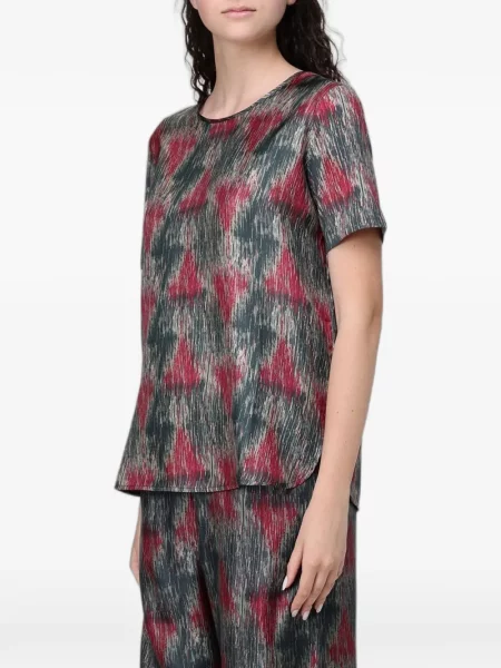Scurt top Max Mara cu imagine cu imprimeu abstract gri