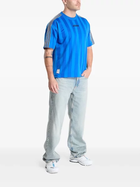 Бягане тениска Adidas с леопардов принт от джърси черно