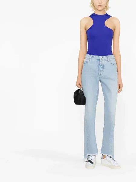 Tiesūs džinsai Off-white balta
