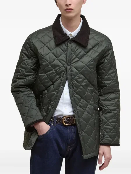 Gulerat matlasat geacă Barbour de catifea cord verde