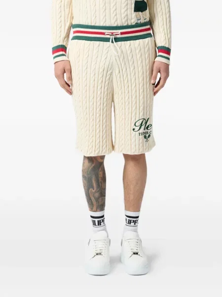 Pantaloni scurți Philipp Plein tricotate cu cordon