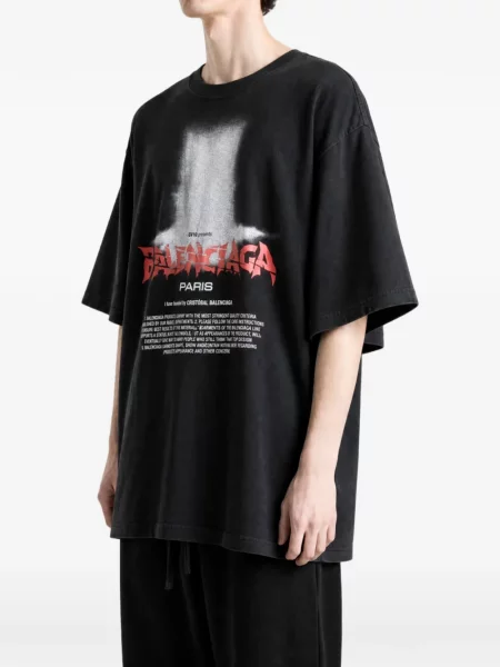 Tricou Balenciaga cu imagine negru