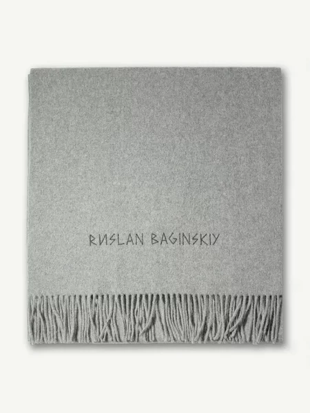 RUSLAN BAGINSKIY fular de damă din lână Wool Scarf gri