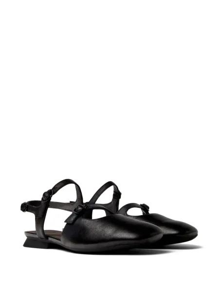 Pantofi cu toc Camper din piele cu cataramă cu bretele negru