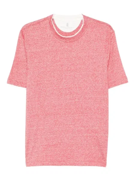 Tričko Brunello Cucinelli červené