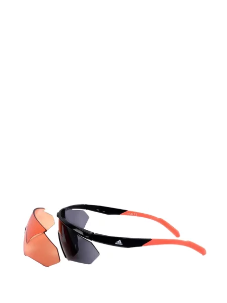 Ochelari de soare Adidas cu imprimeu geometric cu autograf alb