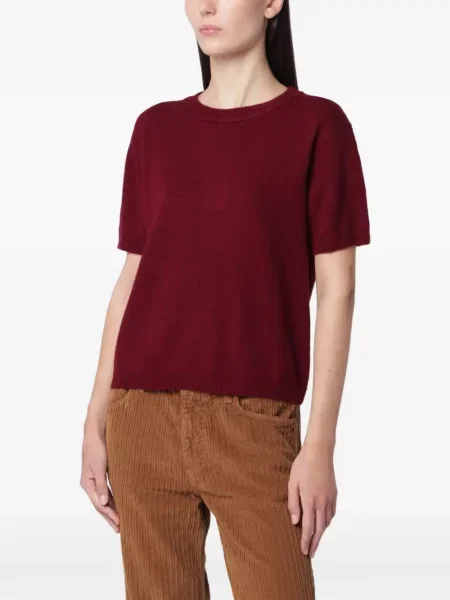 Scurt tricou Alexandra Golovanoff tricotate roșu