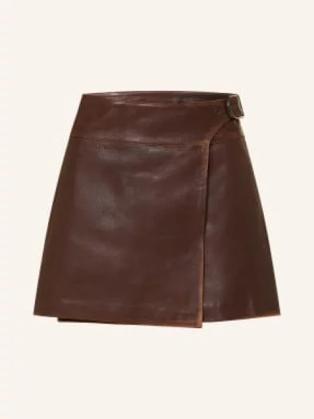 Simkhai Spódnica Kopertowa Madeline Ze Skóry braun brązowa