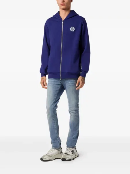 Hanorac cu glugă Philipp Plein albastru