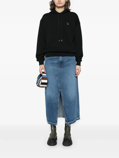 Hanorac cu glugă Maison Kitsune cu petice negru