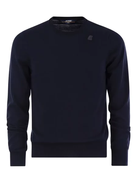 Hanorac crewneck K-way cu autograf albastru