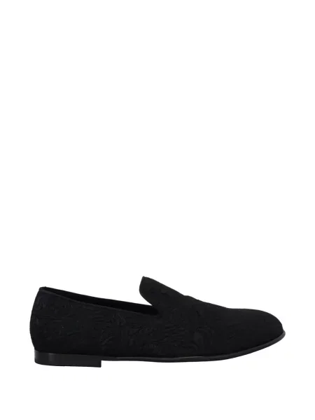 Pantofi loafer Dolce & Gabbana cu model floral din jacard negru