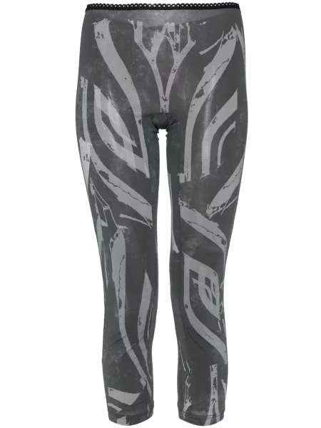 Чорапогащи Yohji Yamamoto с принт с абстрактен десен сиво